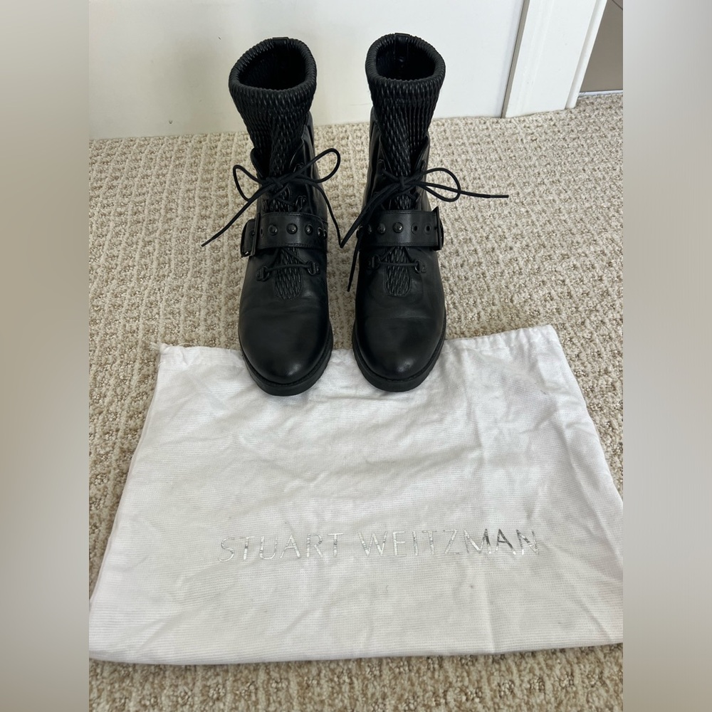 Stuart Weitzman Leather Combat Boots